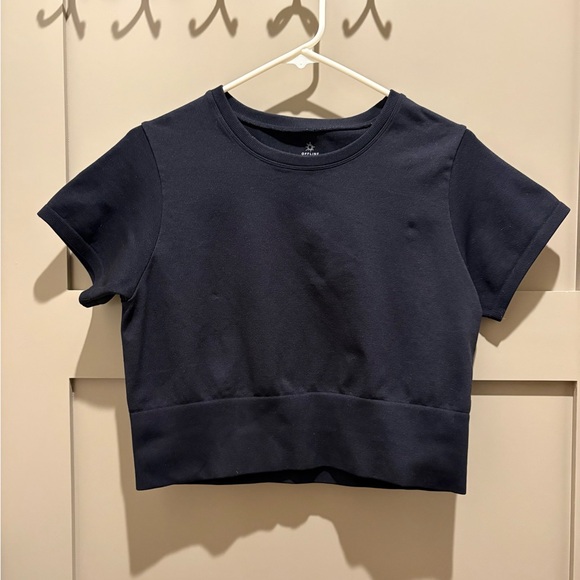 aerie Tops - Aerie Black Seamless Cropped Top